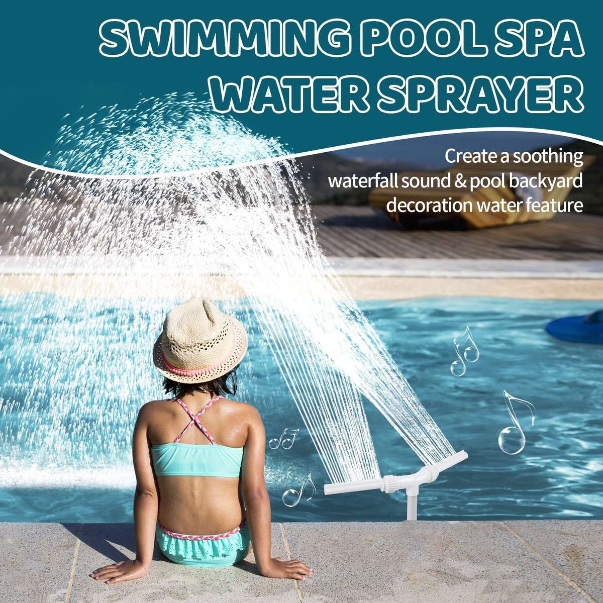 Dual Nozzle Pool Waterfall Fountain