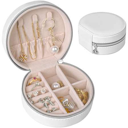 Portable Round Jewellery Organizer-Pink