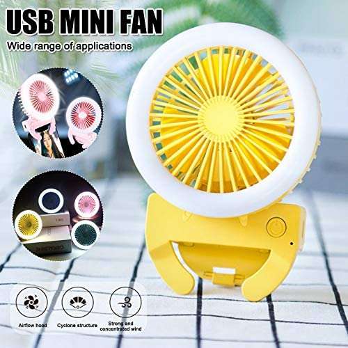 Selfie Phone Camera Ring Light Fan-YELLOW