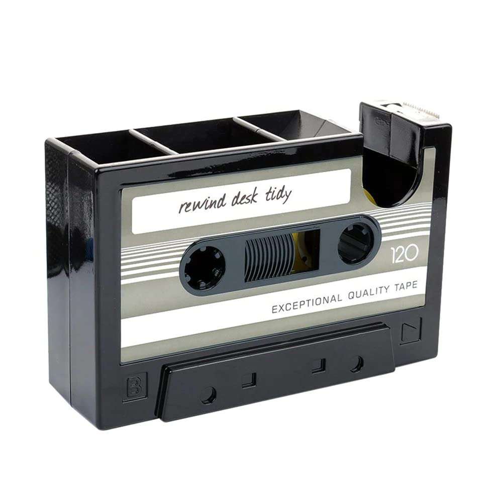 Retro Cassette Tape Dispenser &, Stationery Holder - Pink