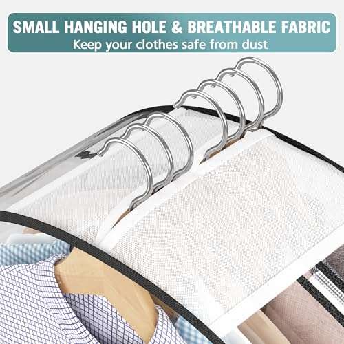 Clear Gusseted Garment Bags for Hanging Clothes - Meduim