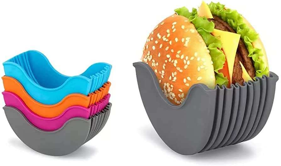 4 Pack - Reusable Silicone Hamburger Box
