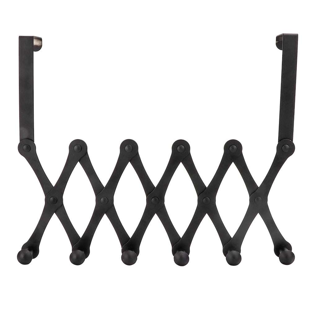 Over-The-Door Hook  Foldable Coat Rack, Heavy-Duty Stainless Steel 6 Hooks