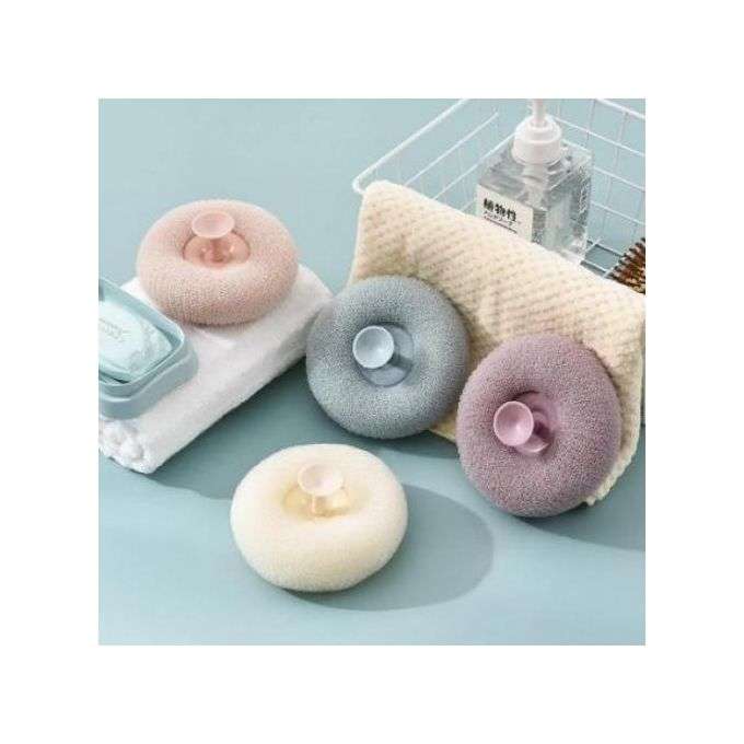 Body Loofahs  Shower Bath Exfoliating Scrubbers with Suction Cup - White