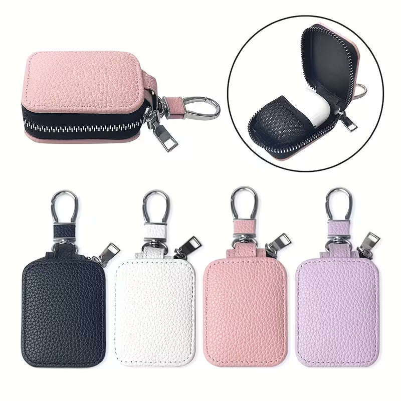 Faux Leather Mini Keychain Pouch & Earbuds Case