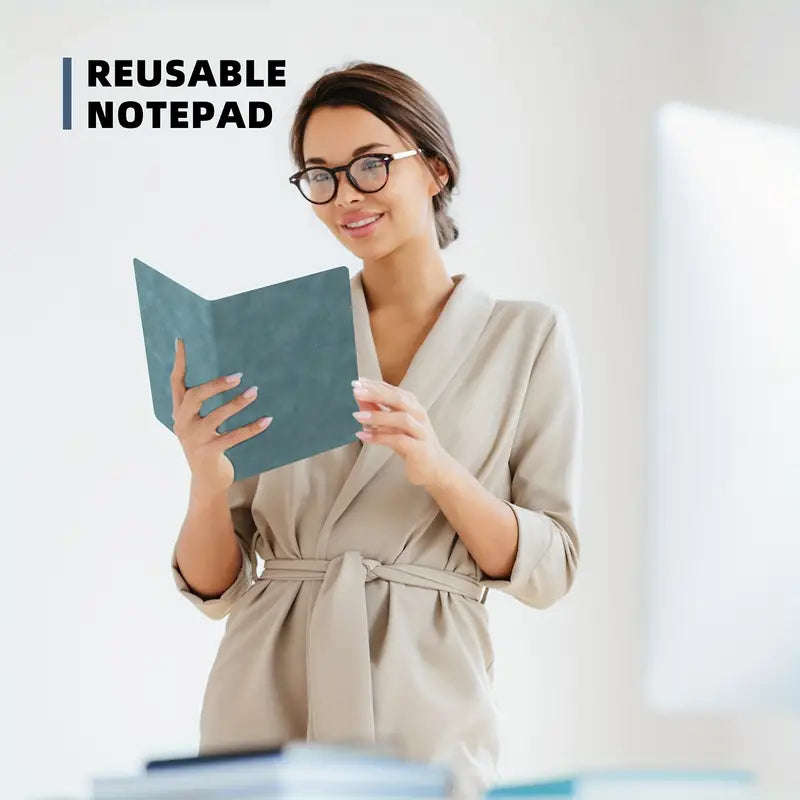 Reusable PU Leather Whiteboard Notebook/Pink