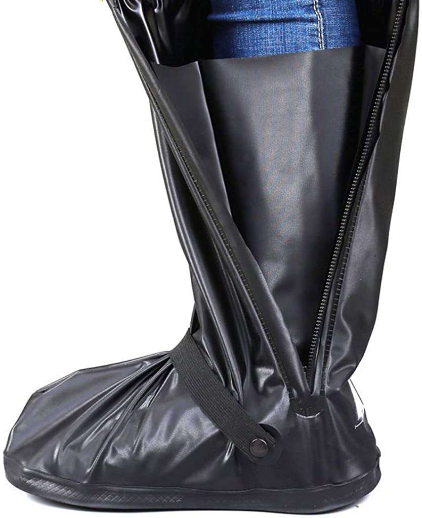 Non-Slip PVC Rainproof Shoe Covers with Zipper-3XL