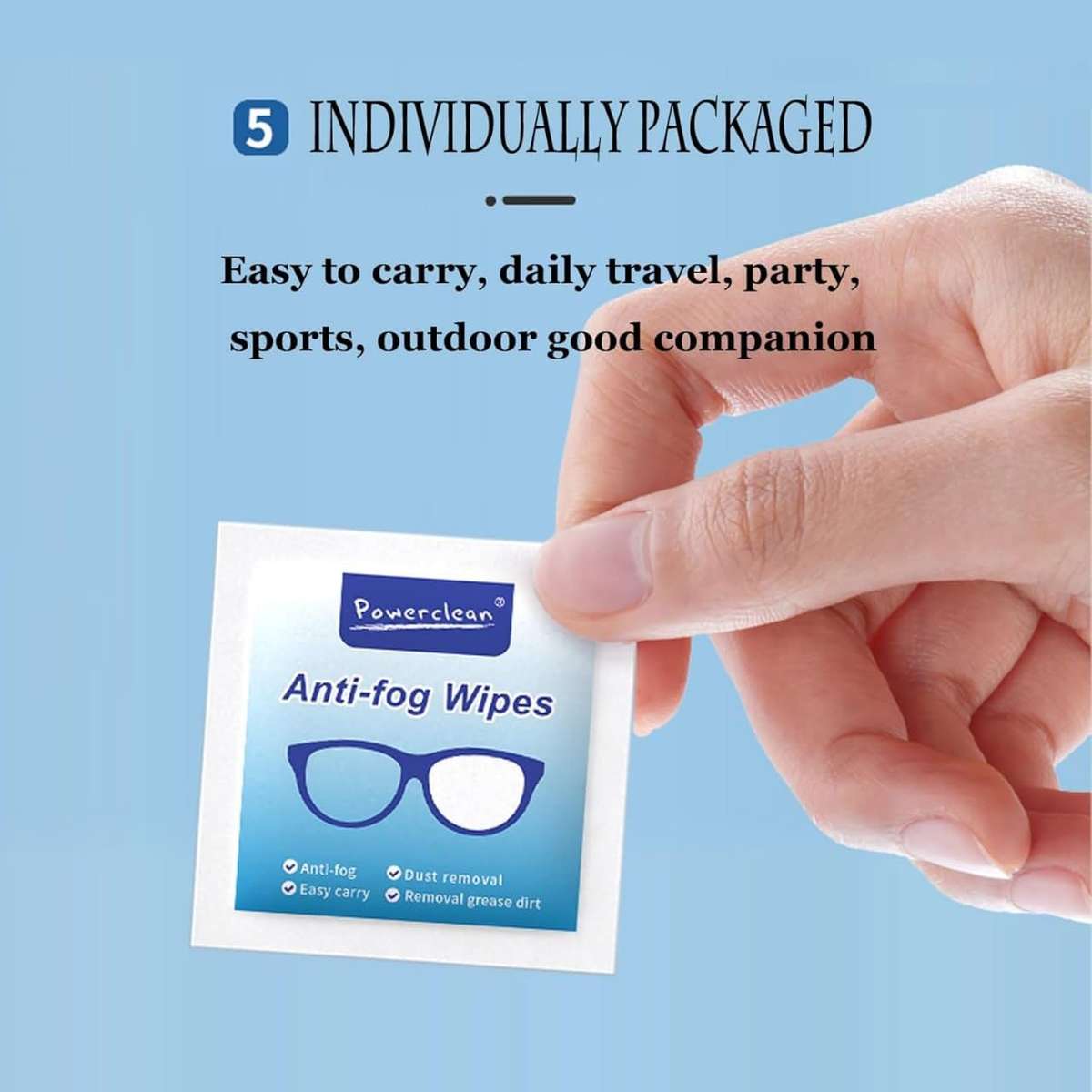 Powerclean Anti-Fog Wipes