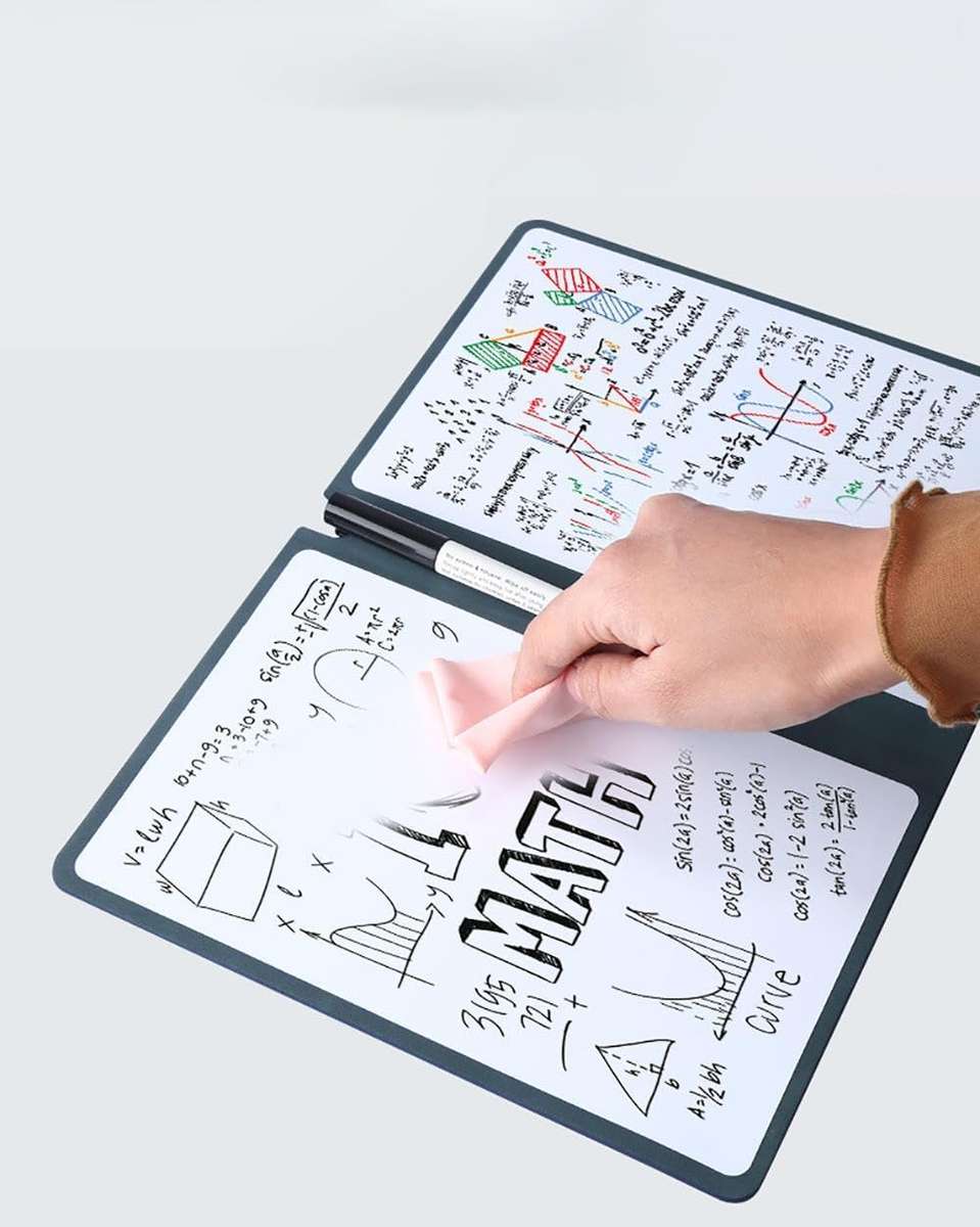 Reusable PU Leather Whiteboard Notebook/Pink
