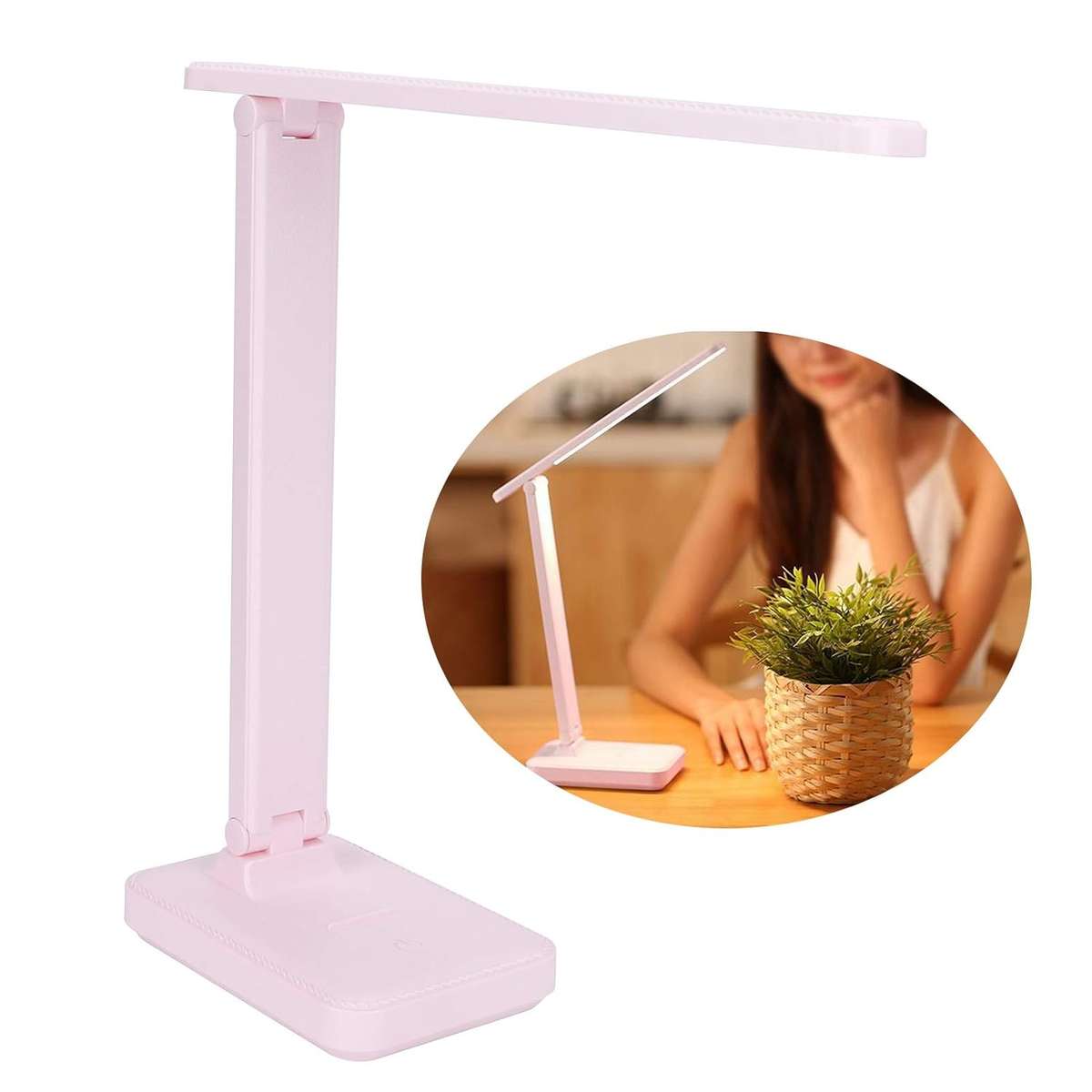 LED Eye Protection Desk Lamp  USB Powered, Anti-Glare, Compact Design - Blue