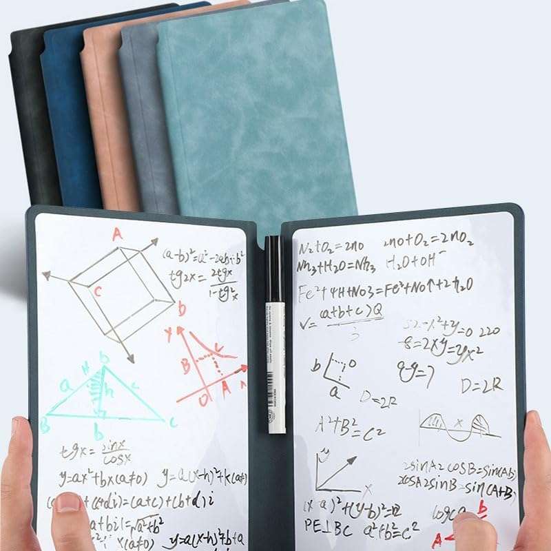 Reusable PU Leather Whiteboard Notebook/Pink