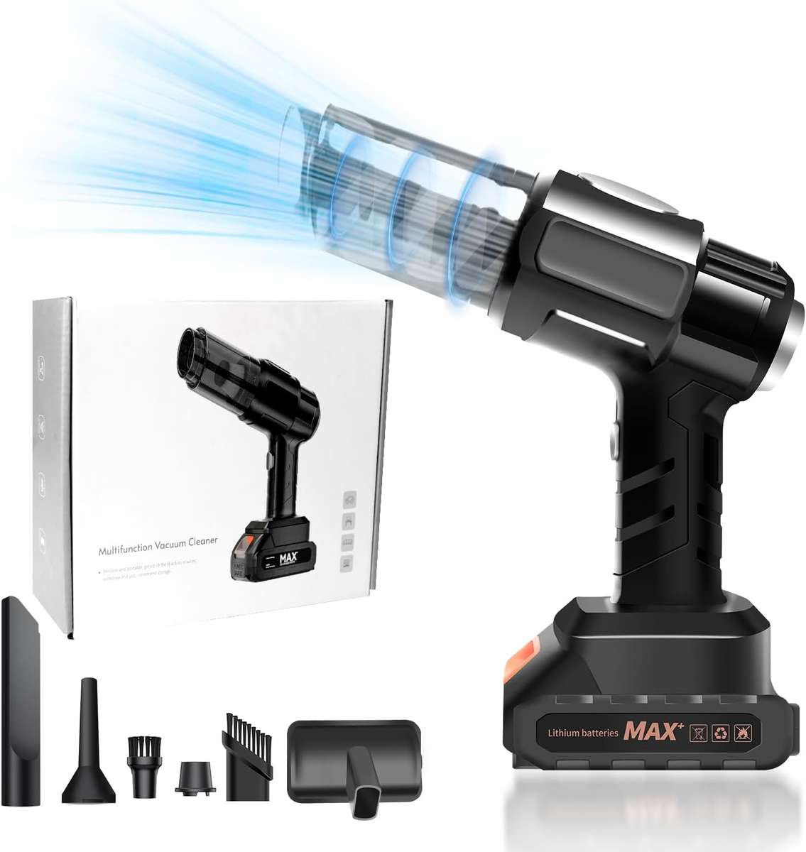 Handheld Cordless Vacuum Cleaner  Compact, Powerful Suction, 6000 mAh Battery, USB Rechargeable