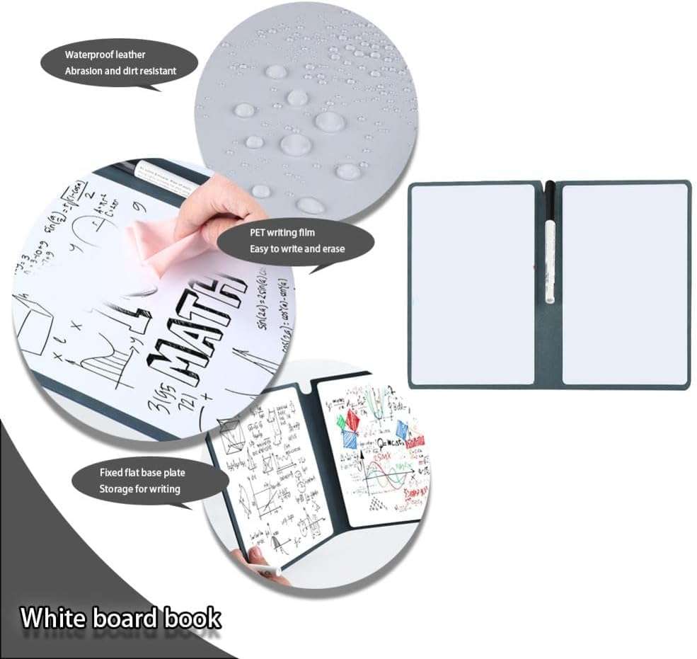 Reusable PU Leather Whiteboard Notebook/Pink