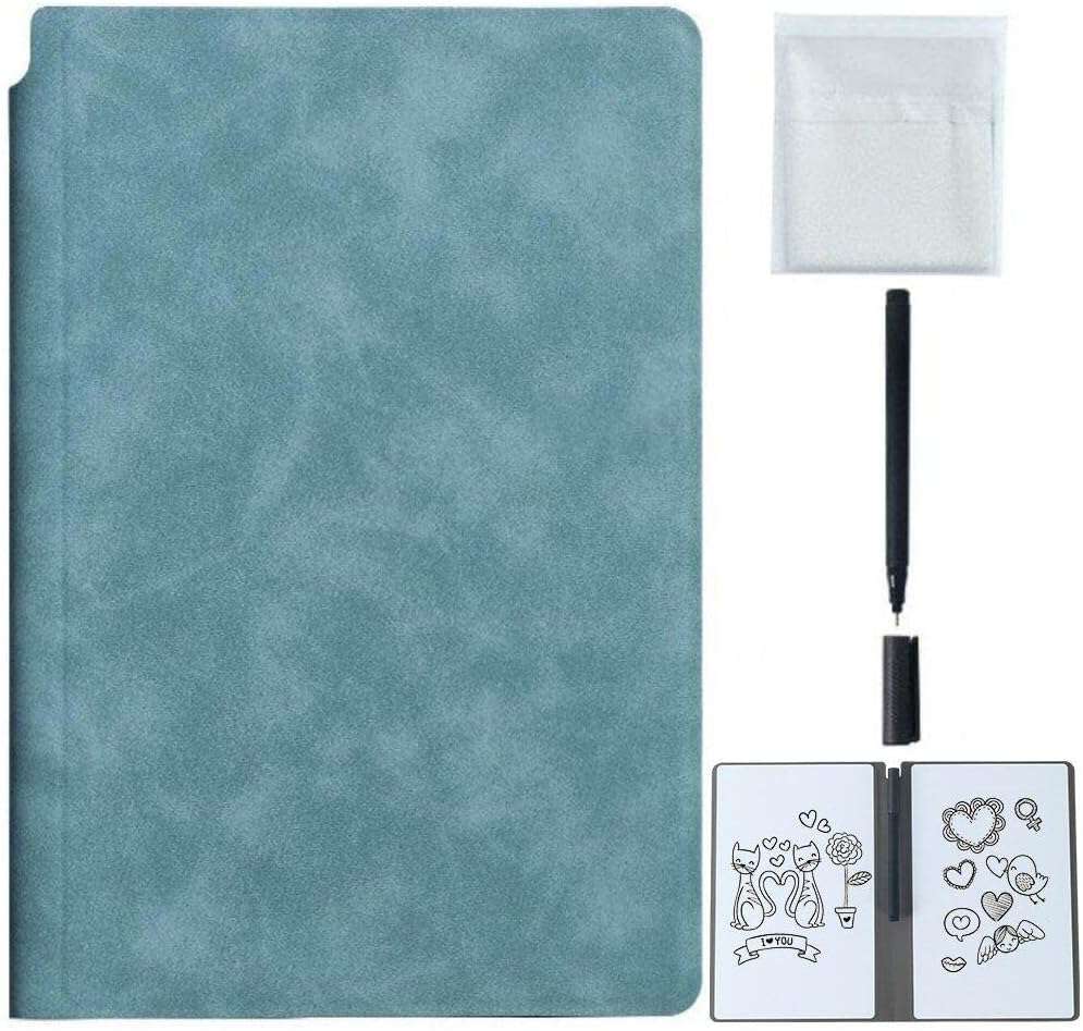 Reusable PU Leather Whiteboard Notebook/Pink