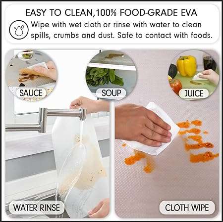 Anti-Slip Easy Clean Fridge Liners 4pc/Pink