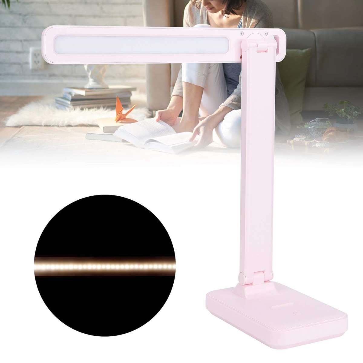 LED Eye Protection Desk Lamp  USB Powered, Anti-Glare, Compact Design - Blue