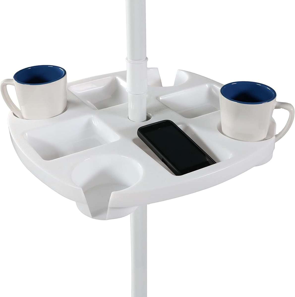 Beach Umbrella Cup Holder with Tray - for Beach & Patio Umbrellas