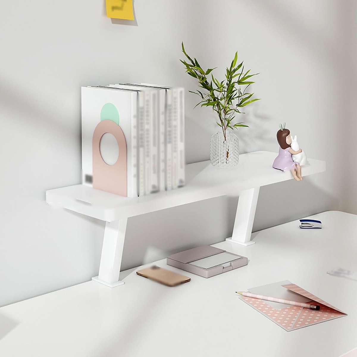 Clamp on Desk Shelf - White
