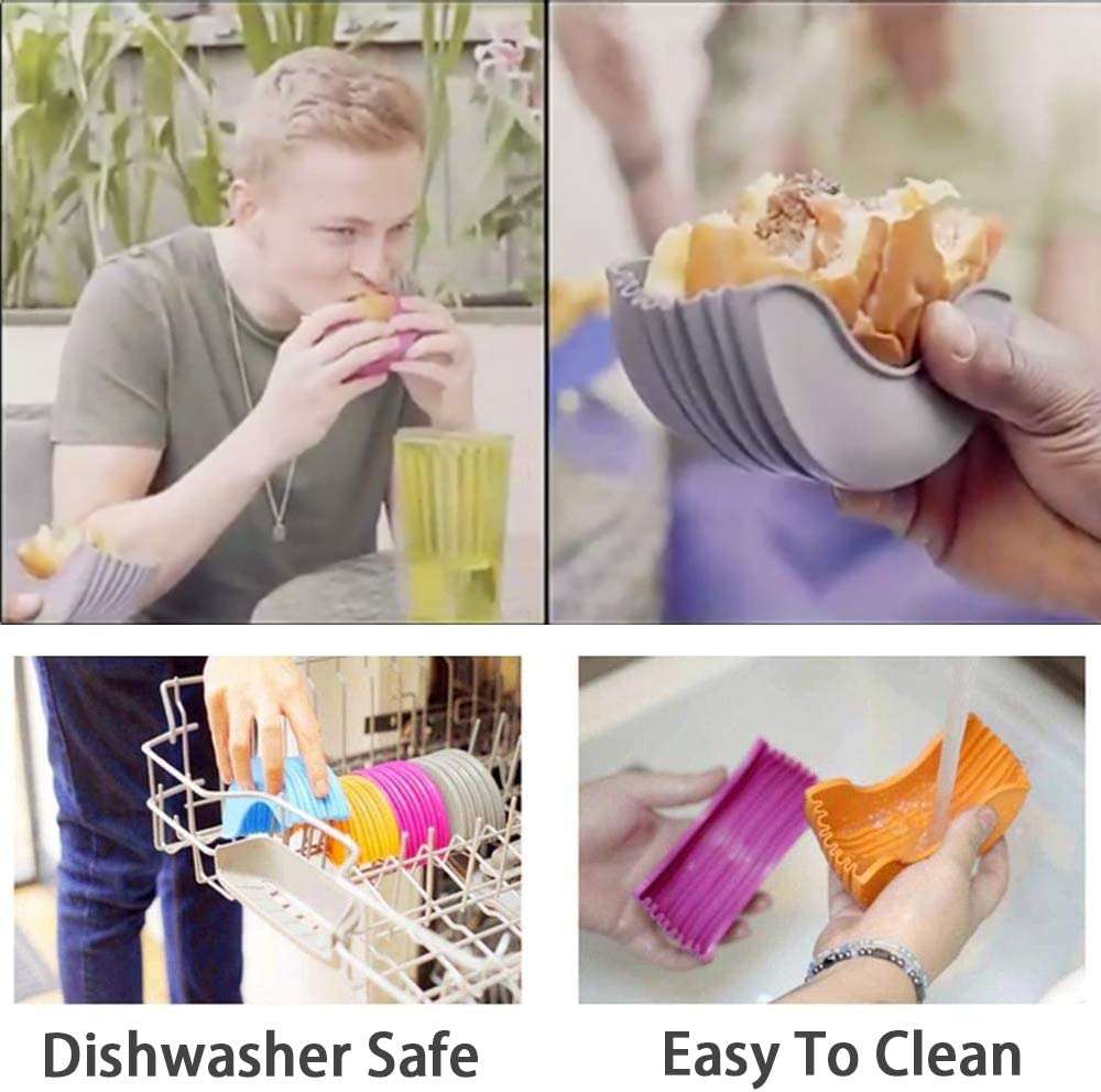 4 Pack - Reusable Silicone Hamburger Box