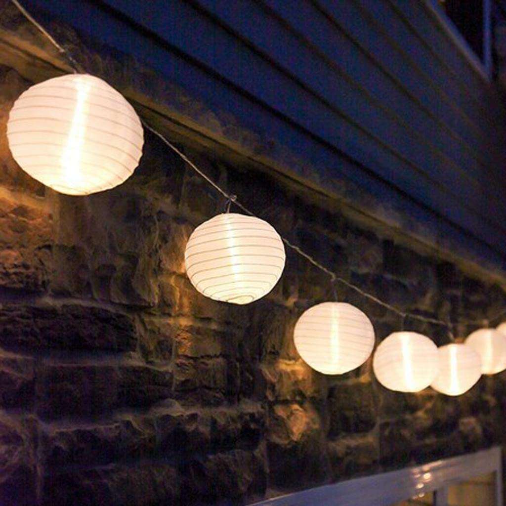 Solar Chinese Lantern String Lights - 5m/Warm White