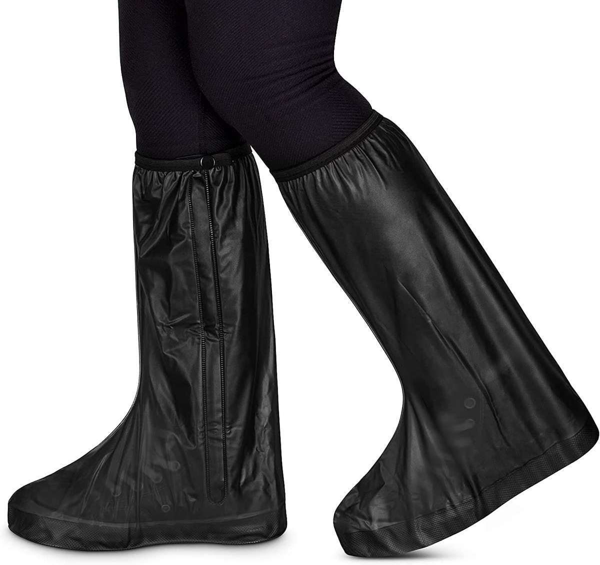Non-Slip PVC Rainproof Shoe Covers with Zipper-3XL