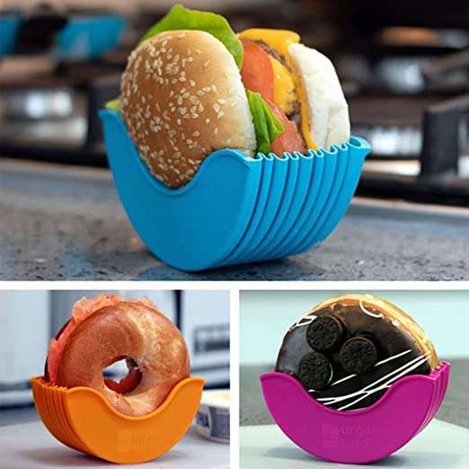 4 Pack - Reusable Silicone Hamburger Box