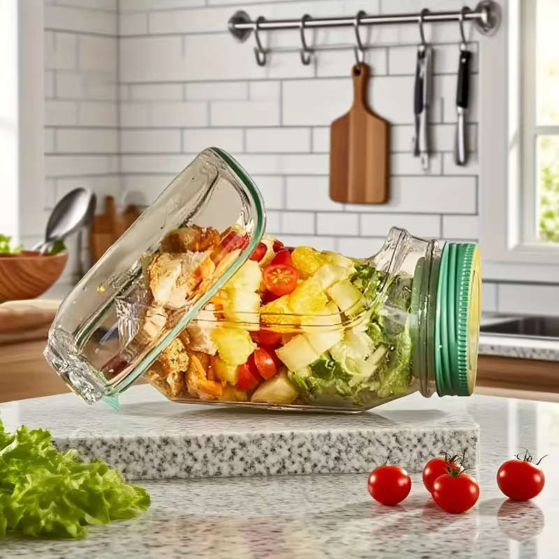 Tritan Salad Pod  Leakproof Food Storage Jar with Dressing Capsule