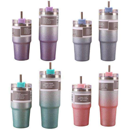 620ml Stainless Steel Glitter Insulated Bottle - Pink