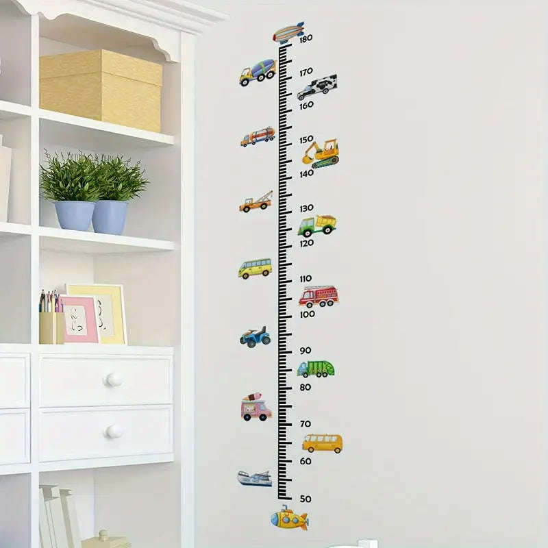 Kids Car & Truck Themed Growth Chart Wall Decal Kit