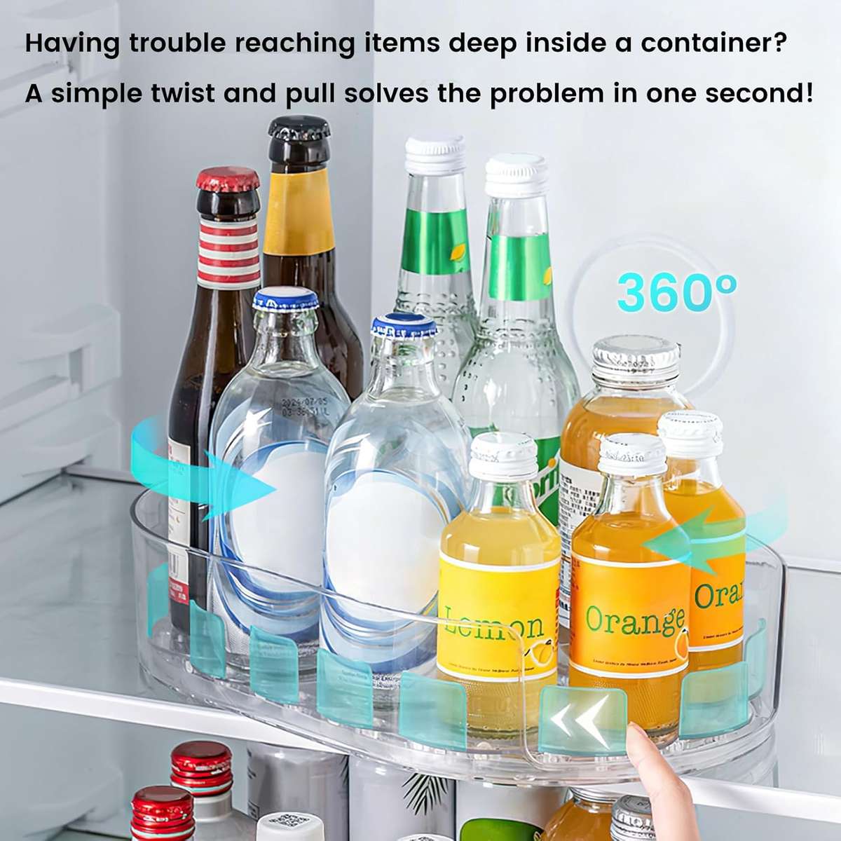 ClearSpin Rectangular Lazy Susan Organizer