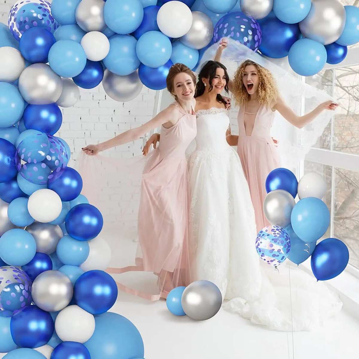 100pc Blue Balloons Arch Garland Kit