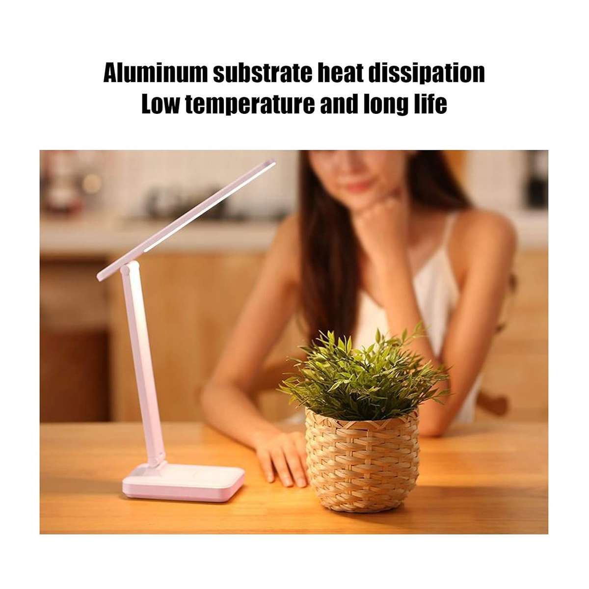 LED Eye Protection Desk Lamp  USB Powered, Anti-Glare, Compact Design - Blue