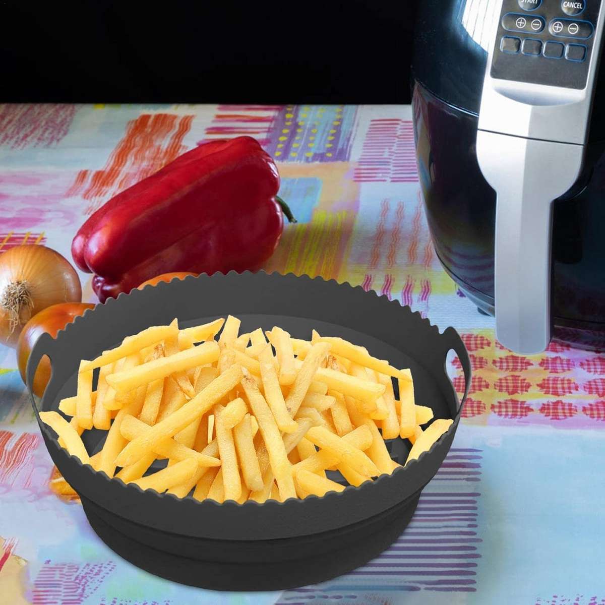 EasiClean Air fryer Foldable Silicone Grill Pot with Handles