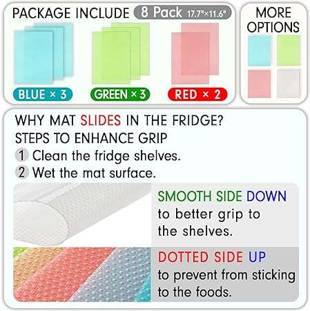 Anti-Slip Easy Clean Fridge Liners 4pc/Pink
