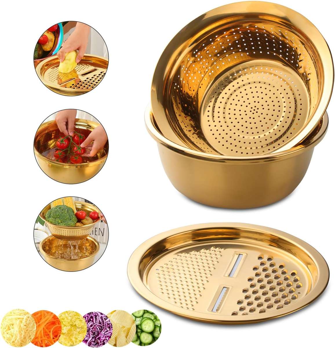 ChefMate 3in1 Stainless Steel Colander Se