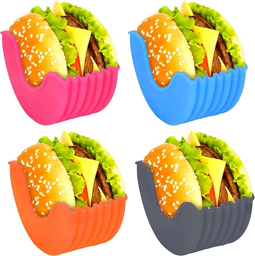 4 Pack - Reusable Silicone Hamburger Box