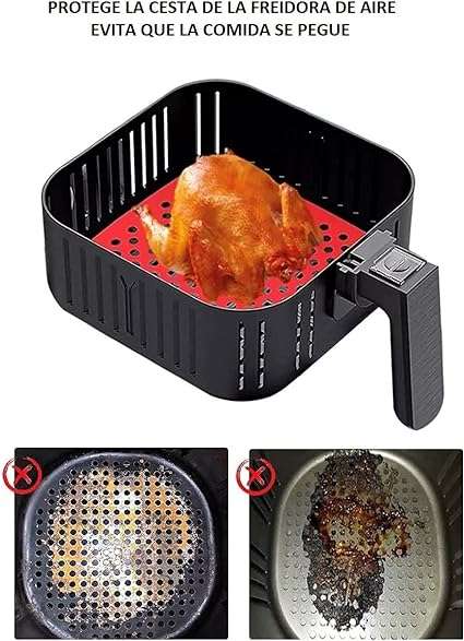 easiClean Reusable Air Fryer Mat - Square/Grey
