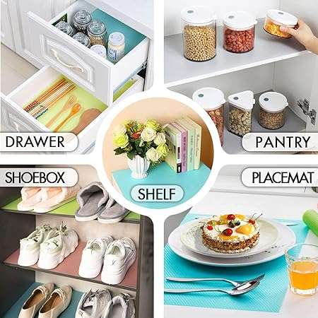 Anti-Slip Easy Clean Fridge Liners 4pc/Pink