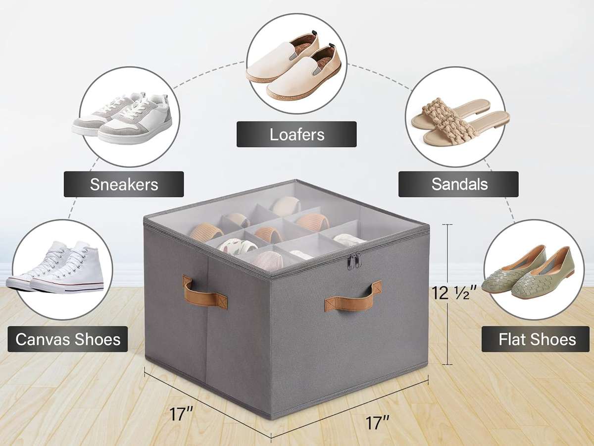 Foldable Shoe Cubby Organizer  Holds Up to 16 Pairs