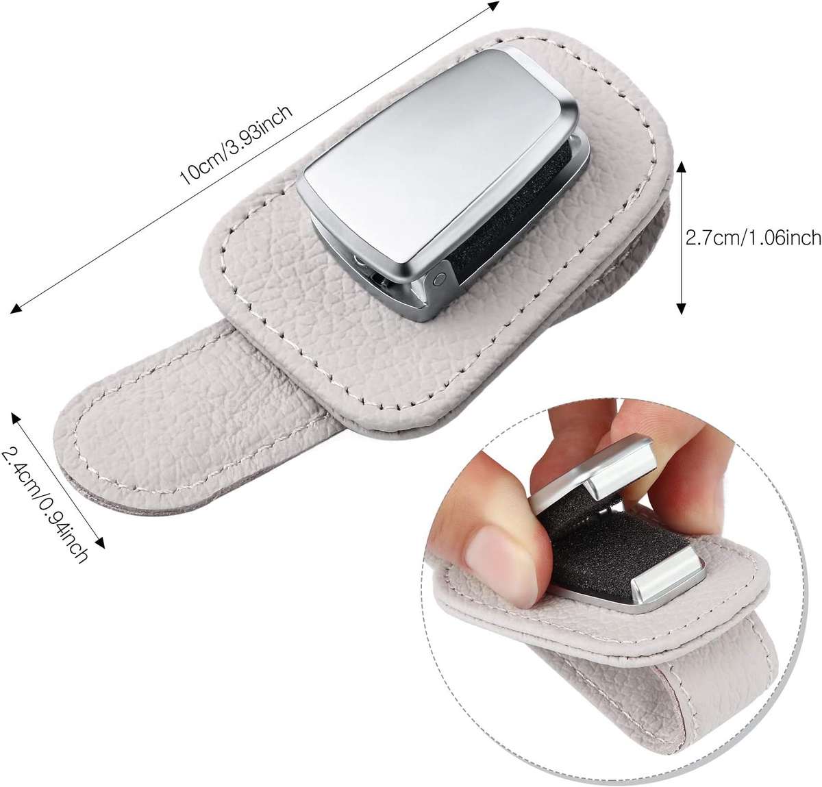 Car Visor Leather Sunglasses Holder Clip
