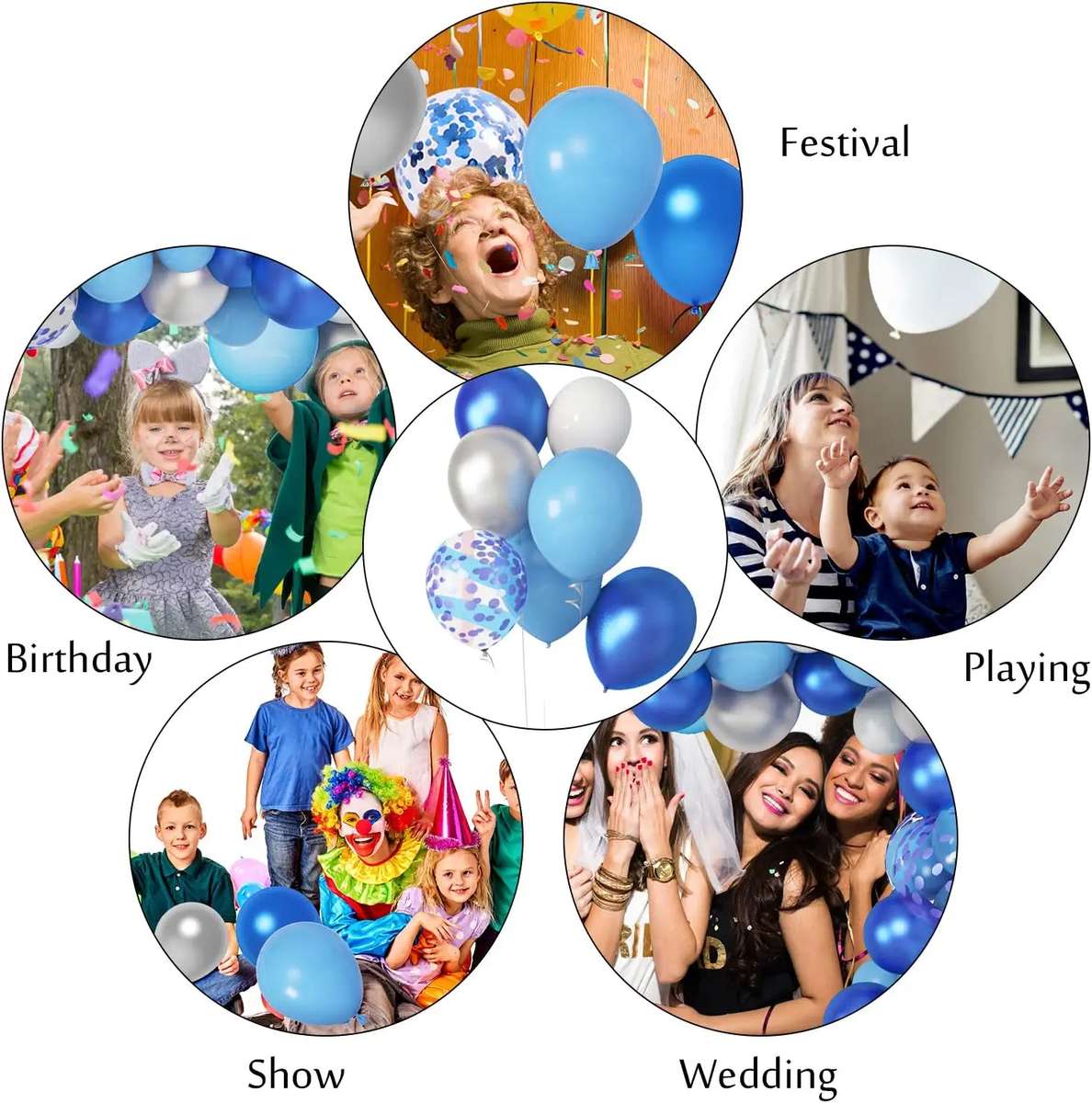 100pc Blue Balloons Arch Garland Kit