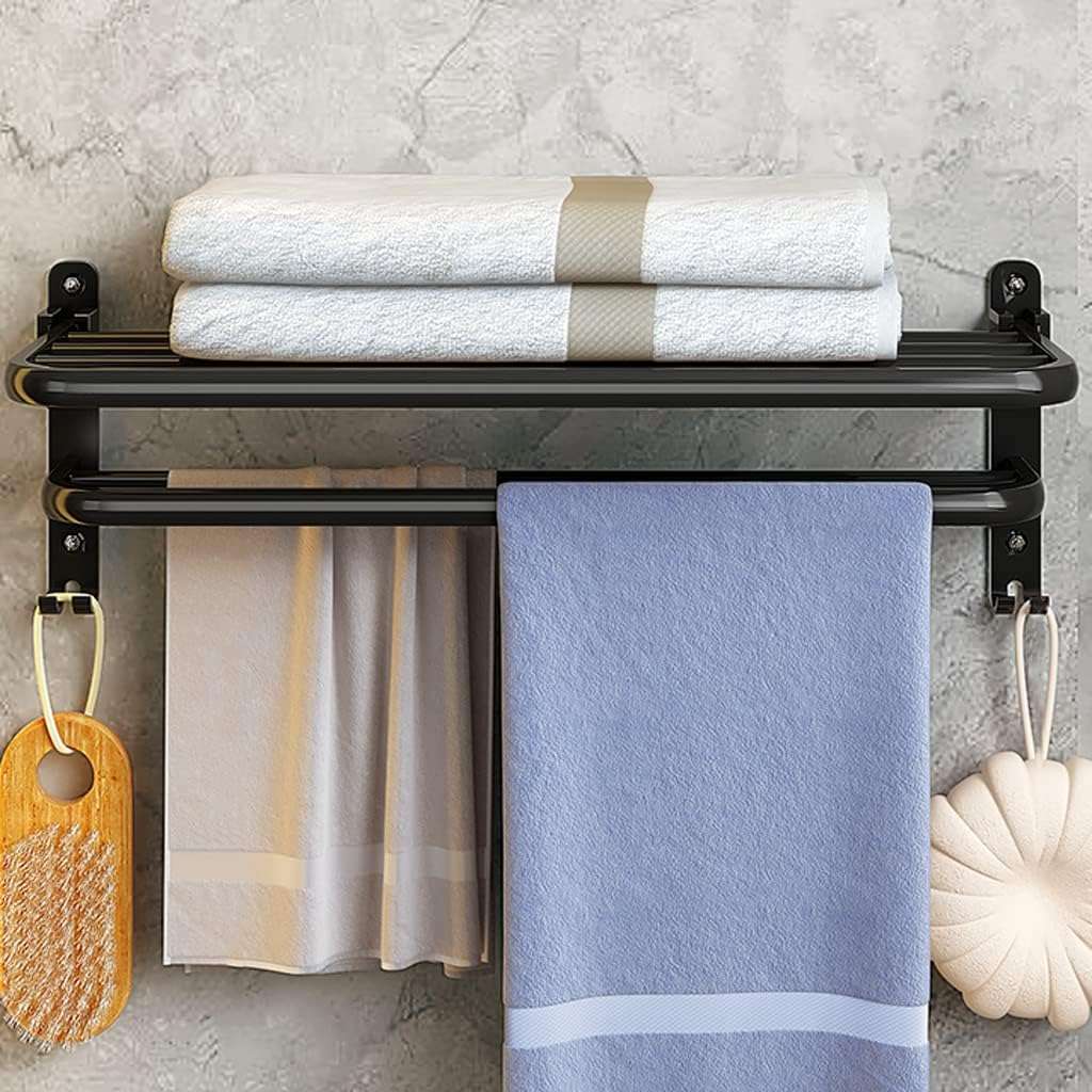 Collapsible Wall Mounted Towel Rack-Grey