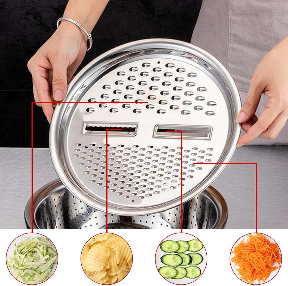ChefMate 3in1 Stainless Steel Colander Se