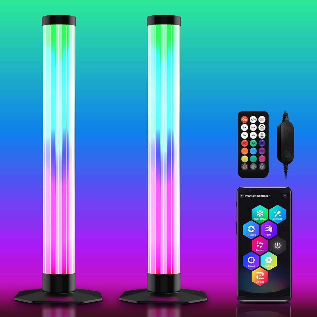 LED Light Bars  360° Smart RGB Background Lighting