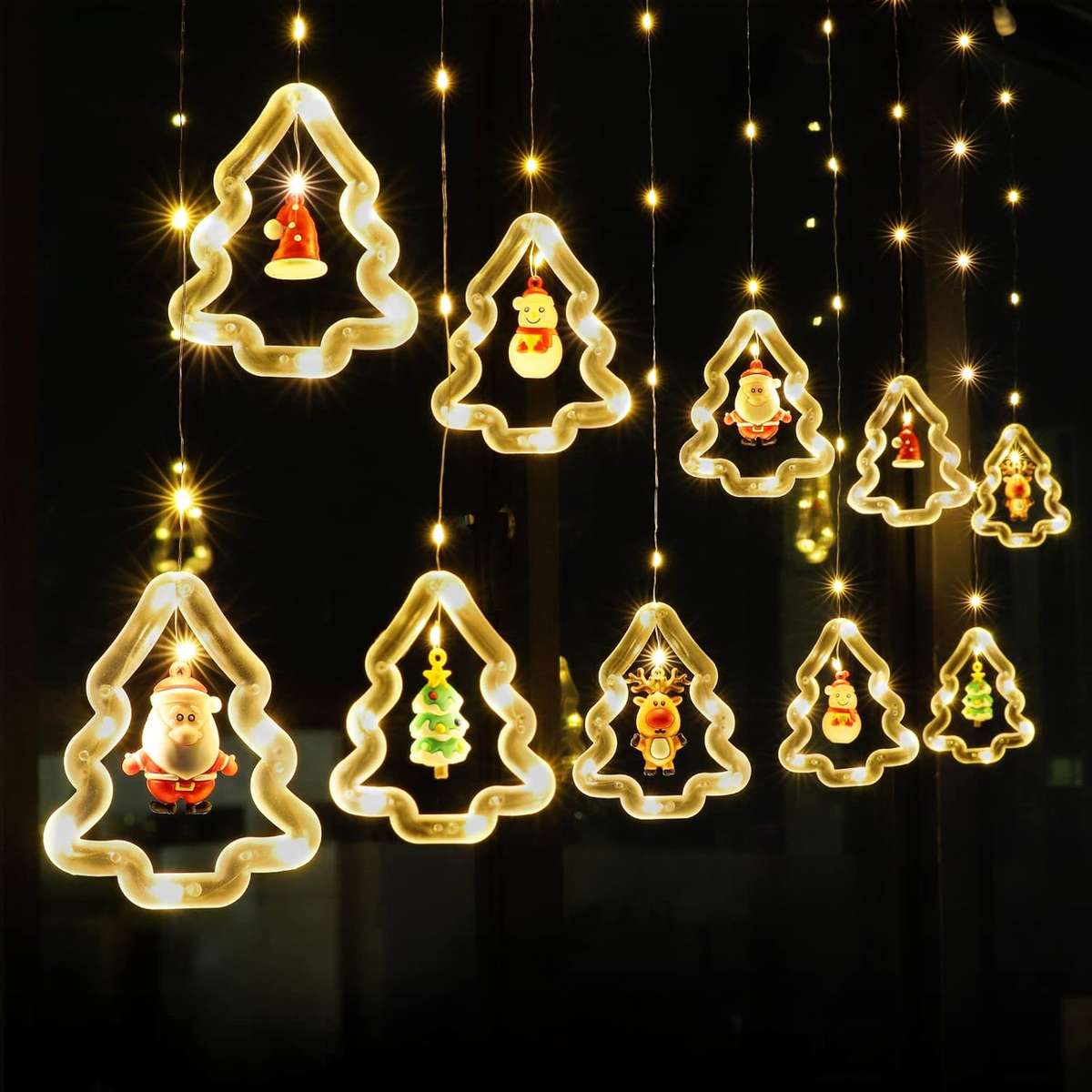 FestivaGlow Christmas Curtain String Lights  3M, 120 LEDs, USB Powered, Remote Controlled
