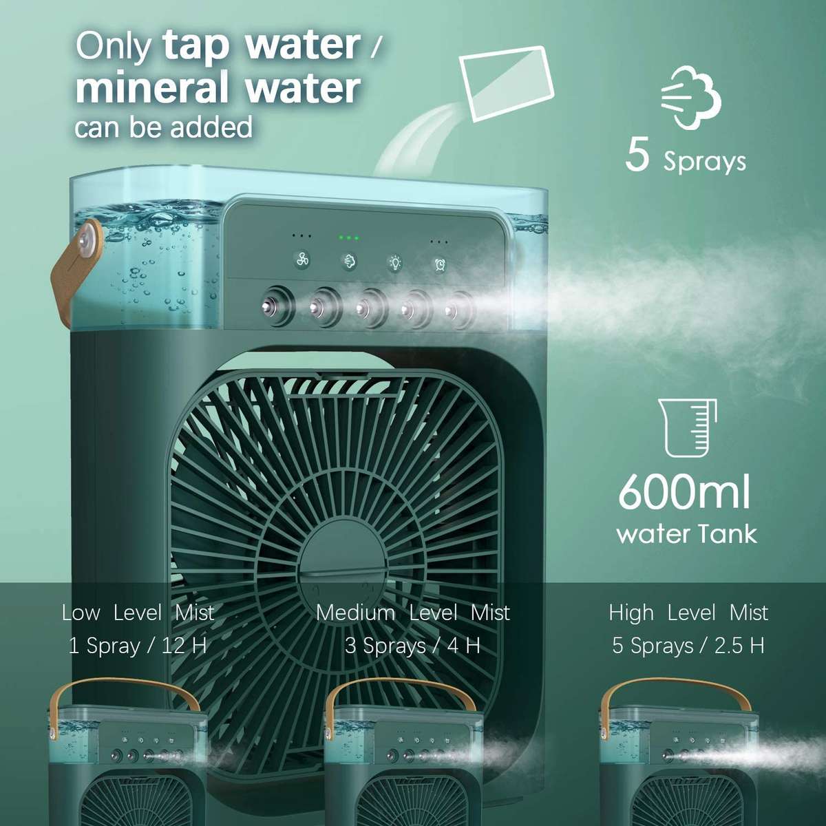 Portable Air Conditioner Fan/Black