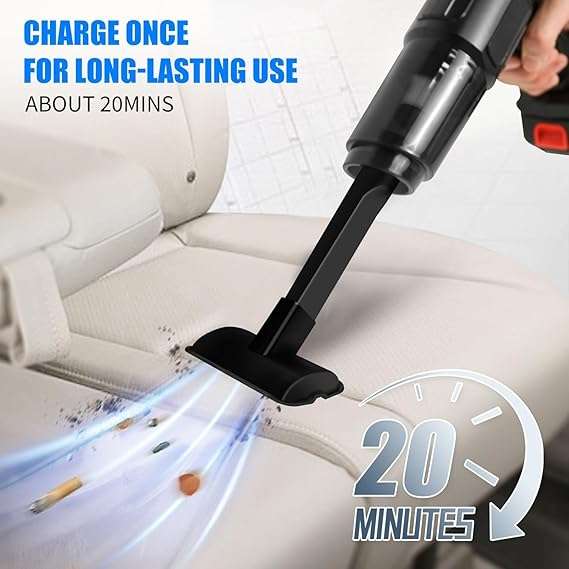 Handheld Cordless Vacuum Cleaner  Compact, Powerful Suction, 6000 mAh Battery, USB Rechargeable