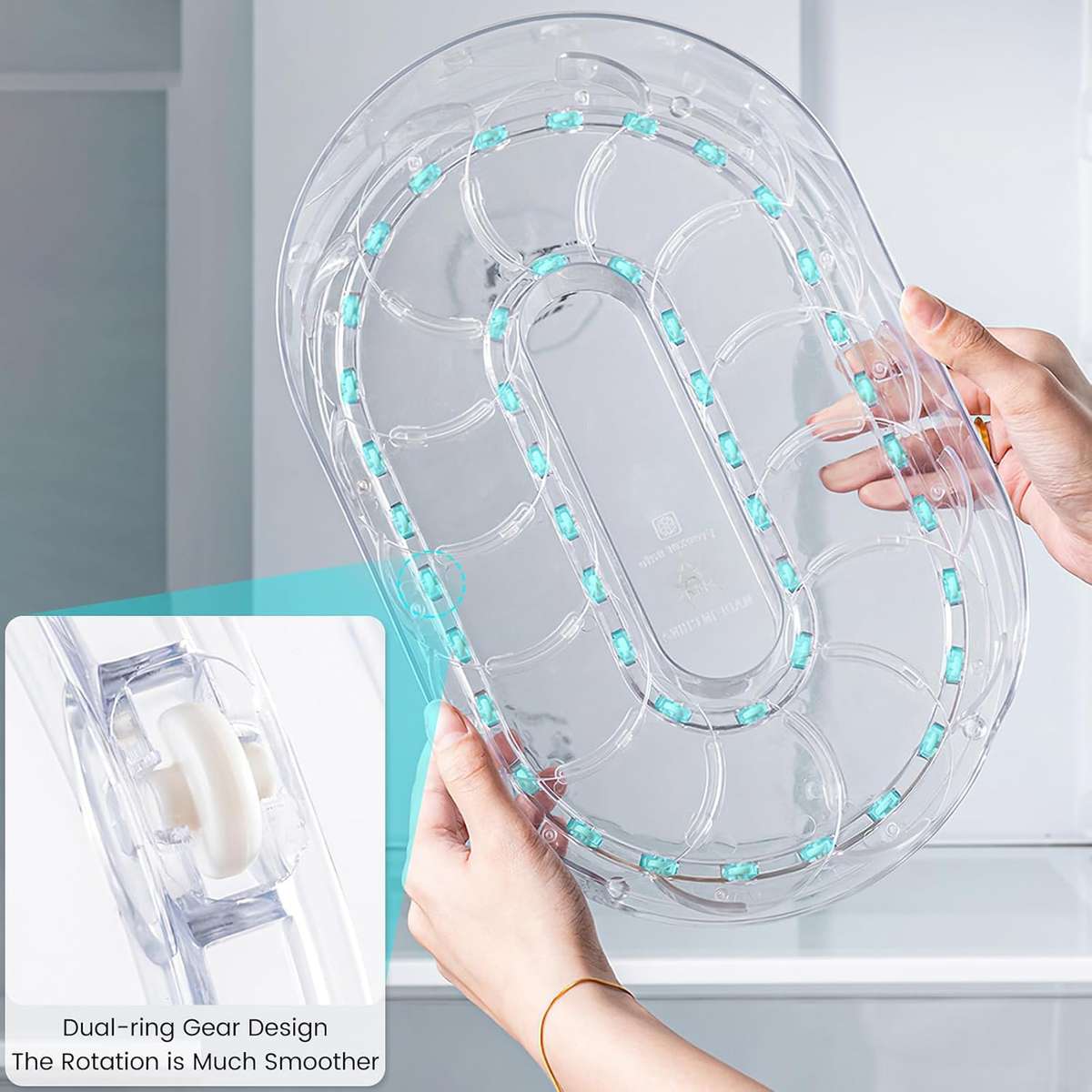 ClearSpin Rectangular Lazy Susan Organizer