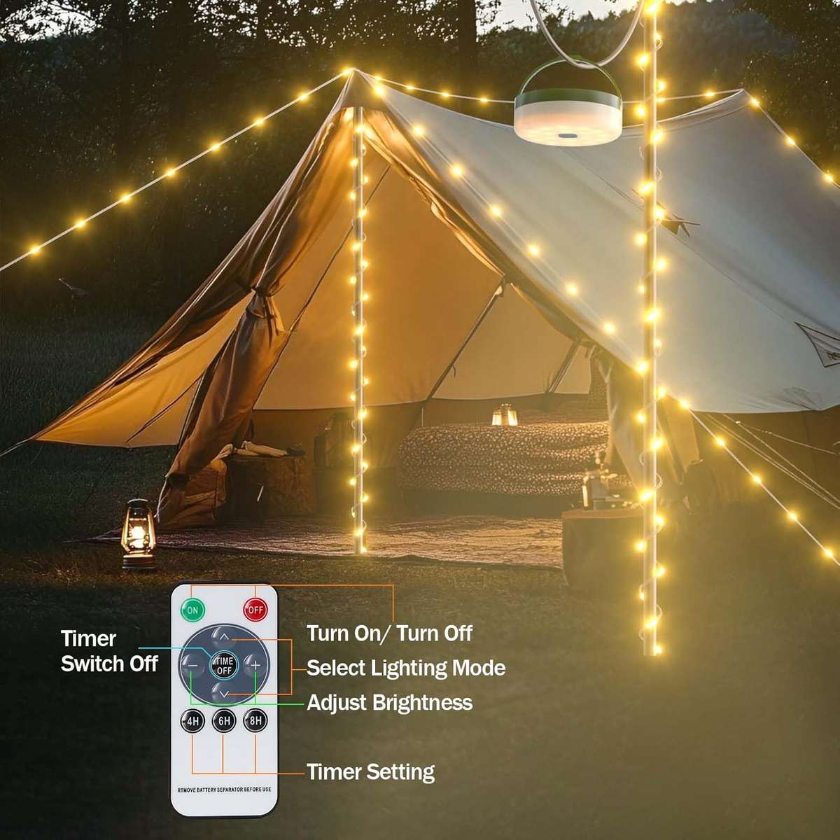 Solar Camping String Light and Down Light -10m