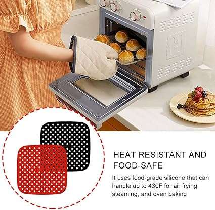 easiClean Reusable Air Fryer Mat - Square/Grey
